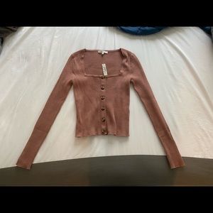 Madewell Rousseau Square Neck Crop Cardigan Top